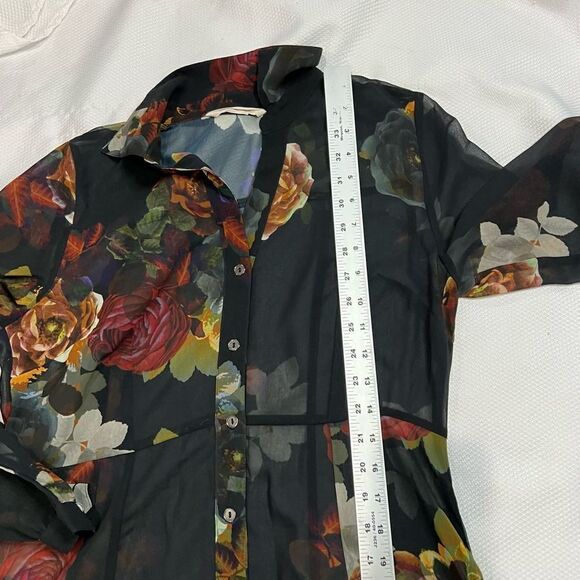 Soft Surroundings Anais Black Floral Long Sleeve Maxi Dress - Picture 8 of 15